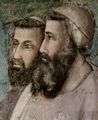 Giotto di Bondone: Fresken in der Bardi-Kapelle, Kirche Santa Croce in Florenz, Santa Croce in Florenz, Szene: Die Best�tigung der Ordensregel, Detail