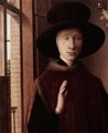 Eyck, Jan van: Arnolfini-Hochzeit, Hochzeitsbild des Giovanni Arnolfini und seine Frau Giovanna Cenami, Detail: Giovanni Arnolfini