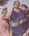 Raffael: Stanza della Segnatura im Vatikan f�r Papst Julius II., Wandfresko, Szene: Der Parna�, Detail: Homer-Gruppe
