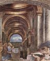 Raffael: Stanza di Eliodoro im Vatikan f�r Papst Julius II., Wandfresko, Szene: Vertreibung des Heliodor aus dem Tempel in Jerusalem, Detail