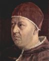 Raffael: Portr�t des Papstes Leo X. mit den Kardin�len Giulio de' Medici und Luigi de' Rossi, Detail: Leo X.