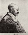 Rembrandt Harmensz. van Rijn: Kahlk�pfiger Mann, im Profil nach rechts gewendet