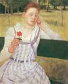 Cassatt, Mary: Frau mit roter Zinnia