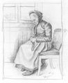 Morgner, Wilhelm: Figur einer strickenden alten Frau