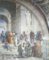 Raffael: Stanza della Segnatura im Vatikan f�r Papst Julius II., Wandfresko: Die Schule von Athen, Ausschnitt rechts