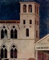 Giotto di Bondone: Fresken in der Kirche San Francesco in Assisi, Szene: B�rger von Assisi breitet seinen Mantel vor dem Hl. Franziskus aus, Detail: Architektur