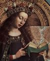 Eyck, Jan van: Genter Altar, Altar des Mystischen Lammes, obere linke Haupttafel, Szene: Thronende Maria, Detail