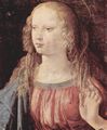 Leonardo da Vinci: Verk�ndigung an Maria, Detail: Jungfrau der Verk�ndigung