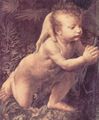 Leonardo da Vinci: Madonna in der Felsengrotte, Szene: Maria mit Christuskind, Johannes dem T�ufer als Kind und einem Engel, Detail: Christuskind