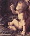 Leonardo da Vinci: Madonna in der Felsengrotte, Szene: Maria mit Christuskind, Johannes dem T�ufer als Kind und einem Engel, Detail: Johannes der T�ufer