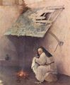 Bosch, Hieronymus: Epiphanie-Triptychon, linker Fl�gel: Hl. Petrus und kniender Stifter, Detail