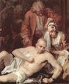 Hogarth, William: Gem�ldefolge »Der Lebensweg eines W�stlings«, Szene: Das Irrenhaus, Detail