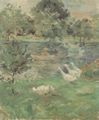 Morisot, Berthe: M�dchen in einem Boot, mit G�nsen