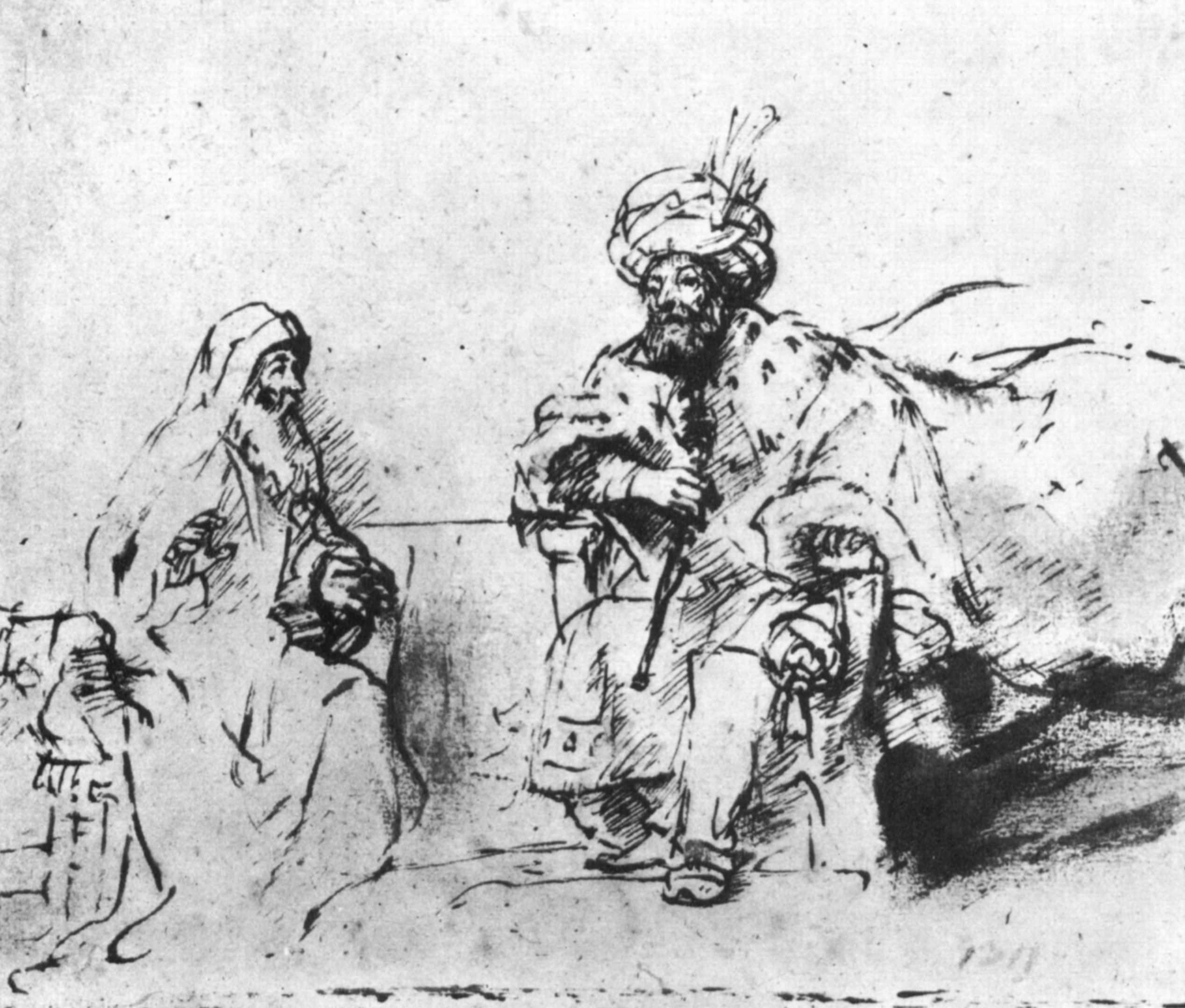 Рембрандт рисунки пером