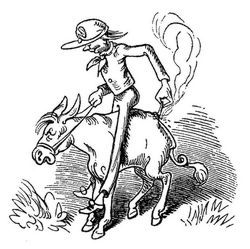 Vetter Franz auf dem Esel
