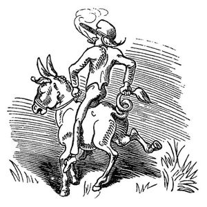 Vetter Franz auf dem Esel