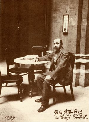 Peter Altenberg im Caf� Central (Fotografie, 1907)