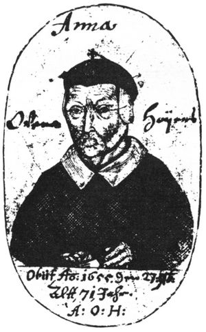 Anna Ovena Hoyers (Kupferstich mit handschriftlichen Eintragungen, aus der Stockholmer Liederhandschrift, um 1655)