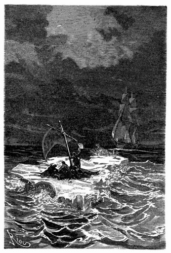 Ein d�nischer Wallfischfahrer nimmt die Reisenden auf. (S. 518.)