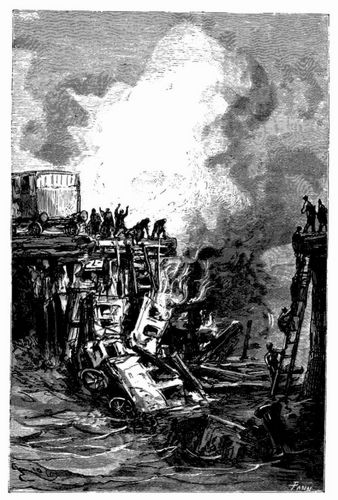 Ein entsetzlicher Eisenbahnunfall. (S. 373.)