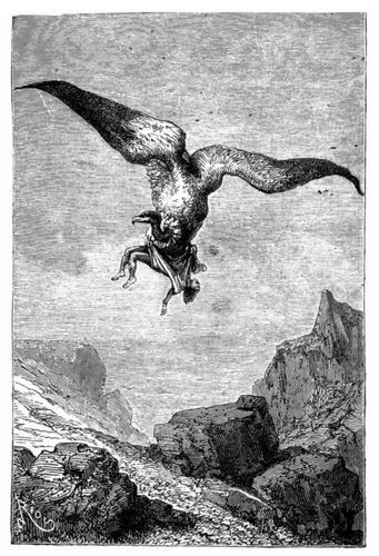 Ein Condor tr�gt Robert mit in die Luft. (S. 116).