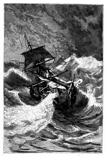 Der Fockmast bricht. (S. 538.)