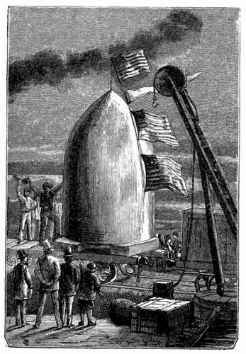 Ankunft des Projectils zu Stone's-Hill. (S. 158.)