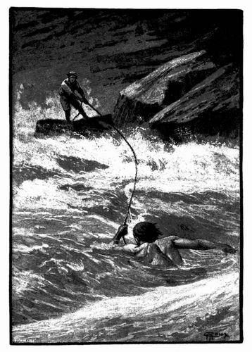 Zweimal versuchte Fritz erfolglos, sich �ber die Wellen emporzuarbeiten. (S. 344.)