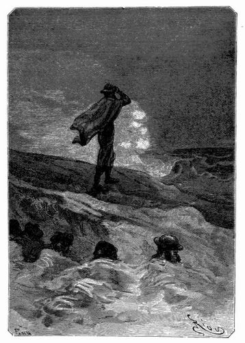 Glenarvan wachte allein. (S. 237.)