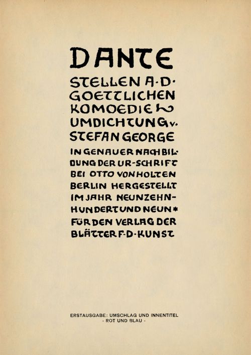 Erstausgabe: Umschlag und Innentitel � Rot und blau � (GAW 10/11, S. 221)