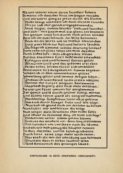 Erstausgabe � 18. Seite � Zweifarbig � (Verkleinert) (GAW 10/11, S. 224)