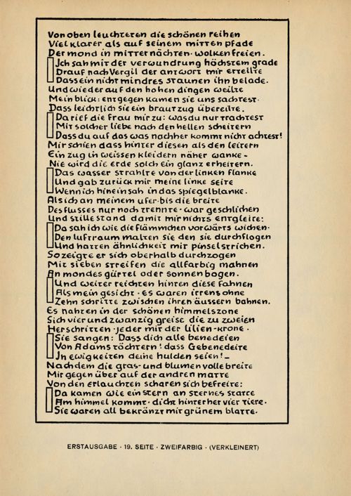 Erstausgabe � 19. Seite � Zweifarbig � (Verkleinert) (GAW 10/11, S. 225)