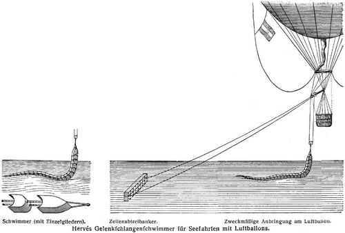 Herv�s Gelenkschlangenschwimmer f�r Seefahrten mit Luftballons.