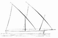 Fig. 14. Schebeck- oder lateinische Takelung: zweimastig.