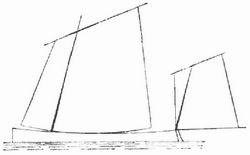 Fig. 6. Luggertakelung: zweimastig.