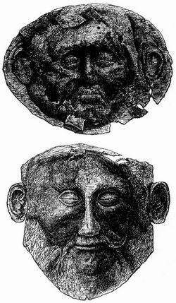 Fig. 3. u. 4. Totenmasken von Gold aus Myken�.