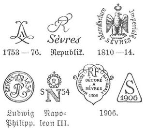 Marken der Porzellanmanufaktur zu S�vres.