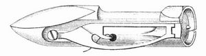 Fig. 8. Hinten offenes Vogenlangschiffchen.
