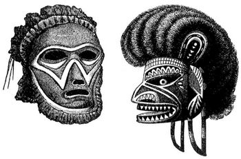 Fig. 1. u. 2. Neubritannische Masken (1/8 wirkl. Gr��e, Berlin).