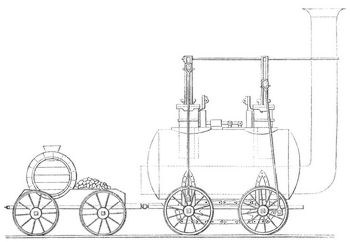 Fig. 14. Stephensons »Iron horse«. (181522.) Lokomotive f�r Kohlentransport.