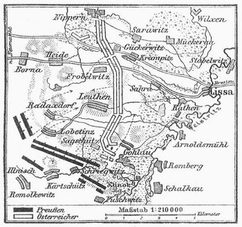 K�rtchen zur Schlacht bei Leuthen (5. Dezember 1757).