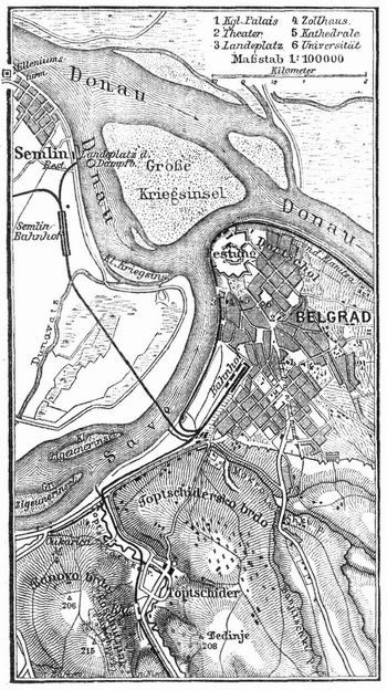 Lageplan von Belgrad.