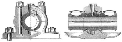 Fig. 2 und 3. Seelers-Lager. Vorder- und Seitenansicht und Durchschnitt.
