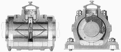 Fig. 7 und 8. Ringschmierlager. L�ngsschnitt und Querschnitt.