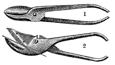 1 u. 2. Metallhandschere.