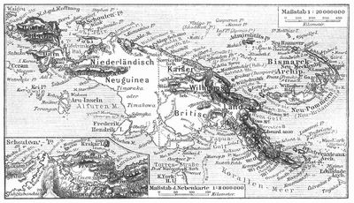 Karte von Neuguinea.