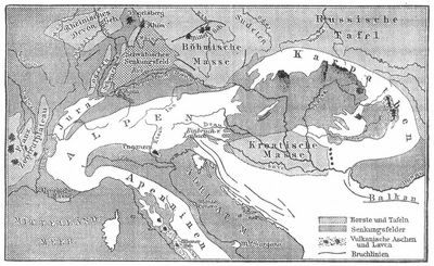 Fig. 3. Der Hauptstamm der Alpen. (Nach E. Sue�.)
