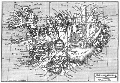 Karte von Island.