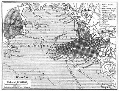 Lageplan von Montevideo.