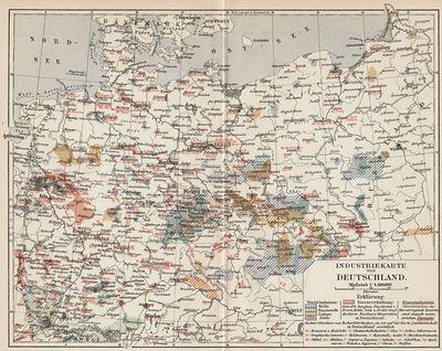 Industriekarte von Deutschland.